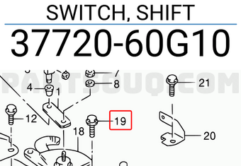 Suzuki 3772060G10 SWITCH, SHIFT