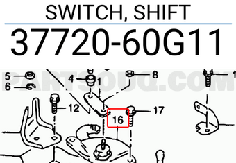 Suzuki 3772060G11 SWITCH, SHIFT