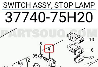 Suzuki 3774075H20 SWITCH ASSY, STOP LAMP