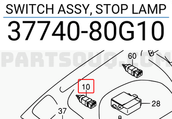 Suzuki 3774080G10 SWITCH ASSY, STOP LAMP