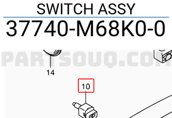 Suzuki 37740M68K00 SWITCH ASSY