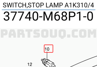 Suzuki 37740M68P10 SWITCH,STOP LAMP A1K310/4