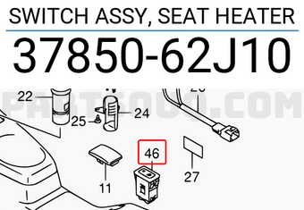 Suzuki 3785062J10 SWITCH ASSY, SEAT HEATER
