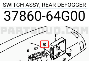 Suzuki 3786064G00 SWITCH ASSY, REAR DEFOGGER