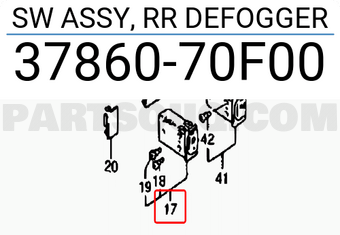 Suzuki 3786070F00 SW ASSY, RR DEFOGGER