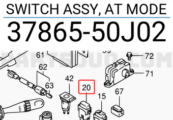 Suzuki 3786550J02 SWITCH ASSY, AT MODE