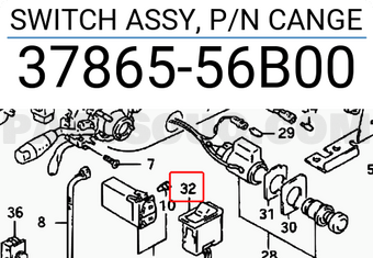 Suzuki 3786556B00 SWITCH ASSY, P/N CANGE