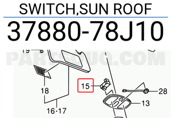 Suzuki 3788078J10 SWITCH,SUN ROOF