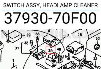 Suzuki 3793070F00 SWITCH ASSY, HEADLAMP CLEANER
