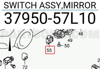 Suzuki 3795057L10 SWITCH ASSY,MIRROR
