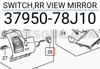 Suzuki 3795078J10 SWITCH,RR VIEW MIRROR
