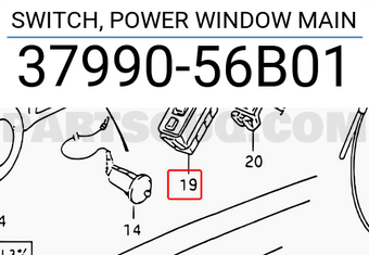 Suzuki 3799056B01 SWITCH, POWER WINDOW MAIN