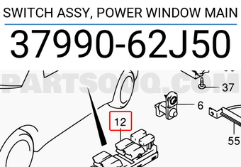 Suzuki 3799062J50 SWITCH ASSY, POWER WINDOW MAIN