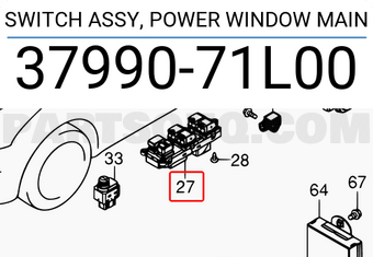 Suzuki 3799071L00 SWITCH ASSY, POWER WINDOW MAIN