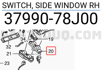Suzuki 3799078J00 SWITCH, SIDE WINDOW RH