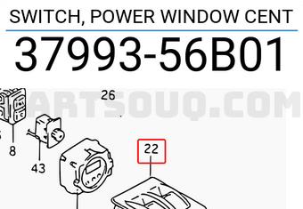 Suzuki 3799356B01 SWITCH, POWER WINDOW CENT