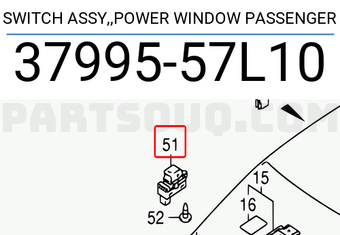Suzuki 3799557L10 SWITCH ASSY,,POWER WINDOW PASSENGER