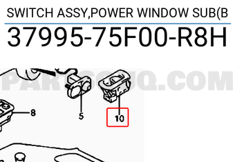 Suzuki 3799575F00R8H SWITCH ASSY,POWER WINDOW SUB(B