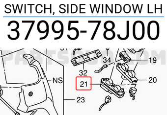 Suzuki 3799578J00 SWITCH, SIDE WINDOW LH