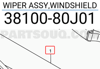 Suzuki 3810080J01 WIPER ASSY,WINDSHIELD