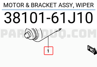 Suzuki 3810161J10 MOTOR & BRACKET ASSY, WIPER