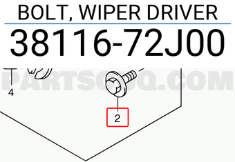 Suzuki 3811672J00 BOLT, WIPER DRIVER