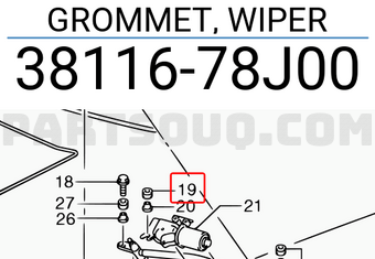 Suzuki 3811678J00 GROMMET, WIPER