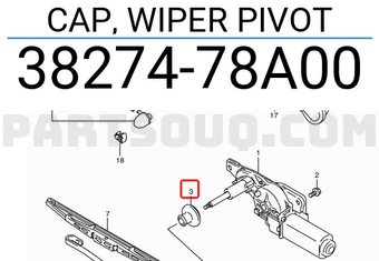 Suzuki 3827478A00 CAP, WIPER PIVOT