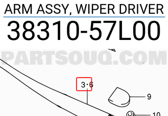 Suzuki 3831057L00 ARM ASSY, WIPER DRIVER