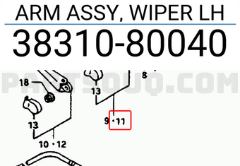 Suzuki 3831080040 ARM ASSY, WIPER LH