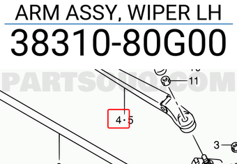 Suzuki 3831080G00 ARM ASSY, WIPER LH
