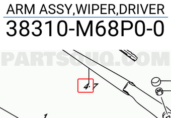 Suzuki 38310M68P00 ARM ASSY,WIPER,DRIVER