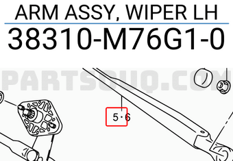 Suzuki 38310M76G10 ARM ASSY, WIPER LH
