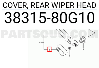 Suzuki 3831580G10 COVER, REAR WIPER HEAD