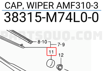 Suzuki 38315M74L00 CAP, WIPER AMF310-3
