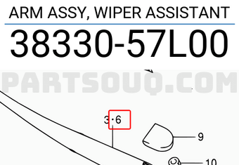 Suzuki 3833057L00 ARM ASSY, WIPER ASSISTANT