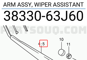 Suzuki 3833063J60 ARM ASSY, WIPER ASSISTANT