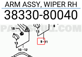Suzuki 3833080040 ARM ASSY, WIPER RH