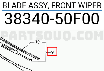 Suzuki 3834050F00 BLADE ASSY, FRONT WIPER
