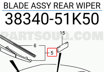 Suzuki 3834051K50 BLADE ASSY REAR WIPER