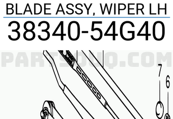 Suzuki 3834054G40 BLADE ASSY, WIPER LH