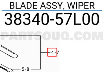 Suzuki 3834057L00 BLADE ASSY, WIPER