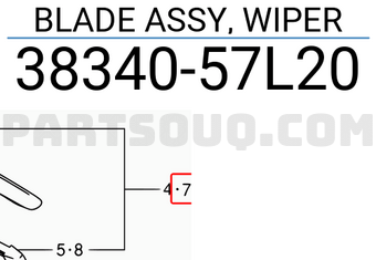 Suzuki 3834057L20 BLADE ASSY, WIPER
