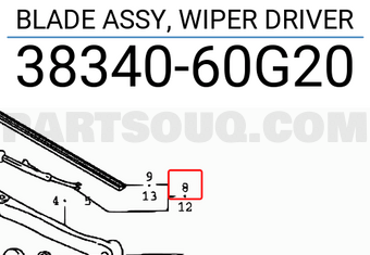 Suzuki 3834060G20 BLADE ASSY, WIPER DRIVER