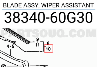 Suzuki 3834060G30 BLADE ASSY, WIPER ASSISTANT