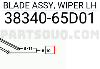 Suzuki 3834065D01 BLADE ASSY, WIPER LH