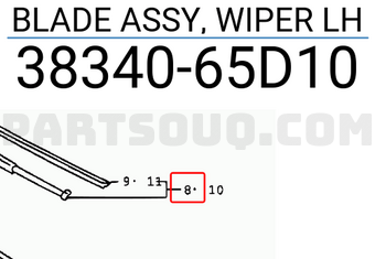 Suzuki 3834065D10 BLADE ASSY, WIPER LH