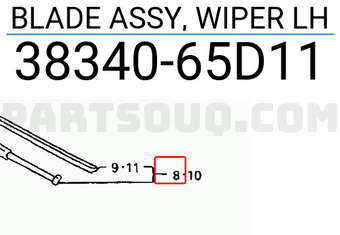 Suzuki 3834065D11 BLADE ASSY, WIPER LH