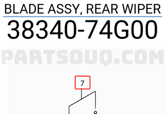 Suzuki 3834074G00 BLADE ASSY, REAR WIPER