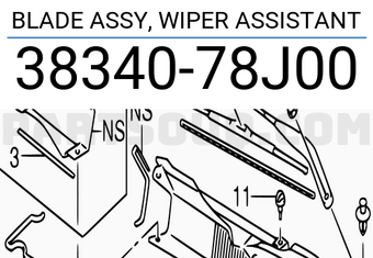 Suzuki 3834078J00 BLADE ASSY, WIPER ASSISTANT